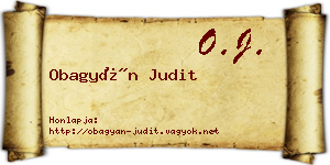 Obagyán Judit névjegykártya